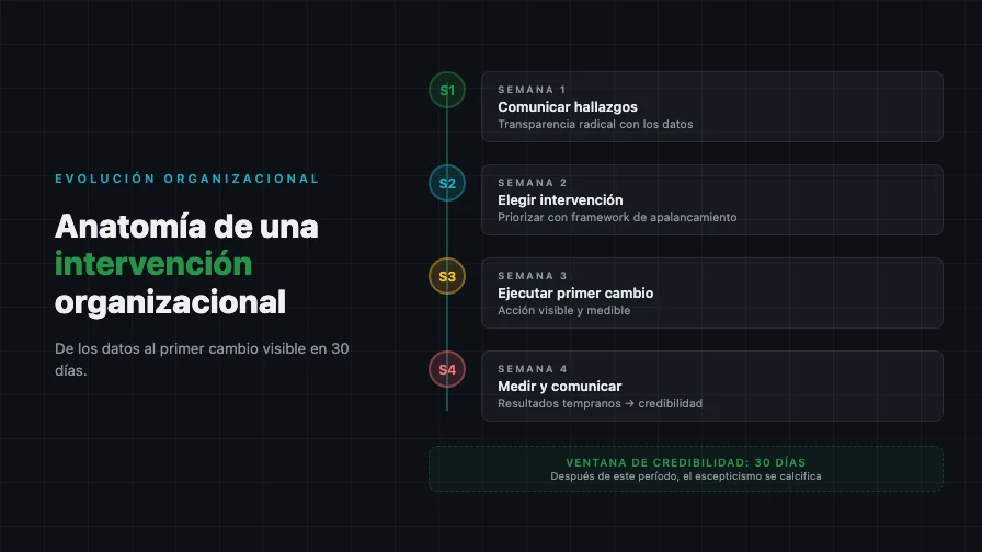 Anatomía de una Intervención Organizacional: De los Datos al Primer Cambio Visible